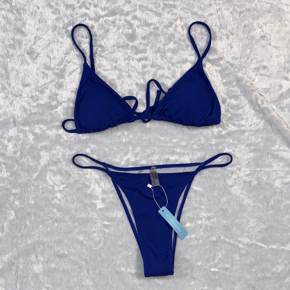 Royal Blue String Bikini Set